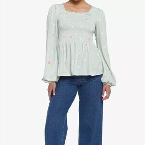 Her Universe Disney Mickey Mouse & Minnie Mouse Smock Long-Sleeve Top Size S